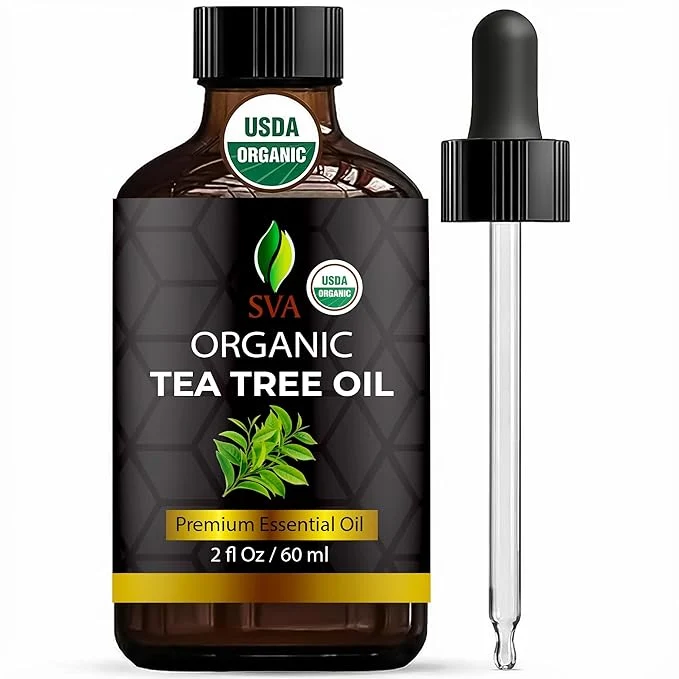 Clean SVA Tea Tree Essential Oil Organic – 2 Fl Oz – Natural Organic Tea Tree Oil Minimalist