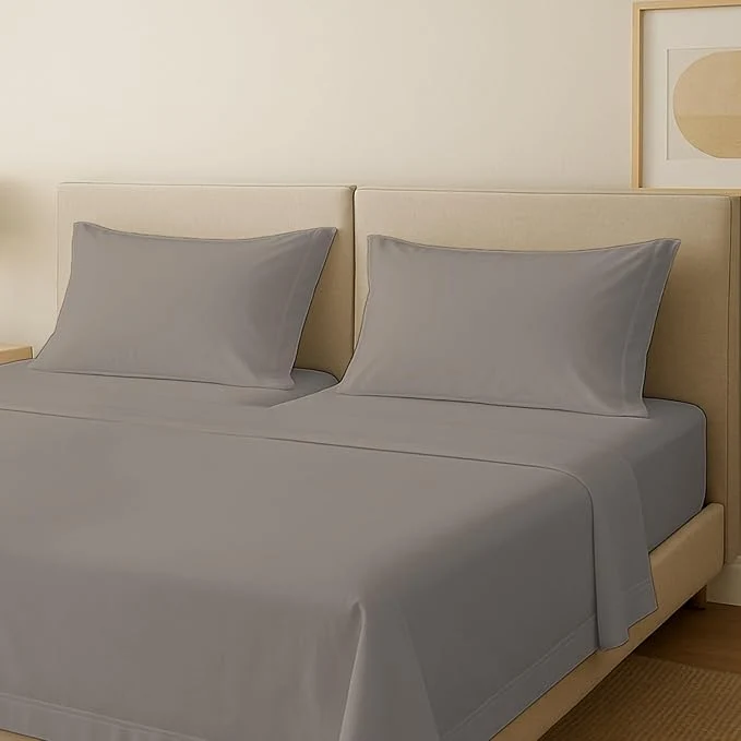 Secure Carressa Linen Luxury Egyptian Cotton 5 PC Split King Size Sheet Set – 600 Thread Count Deep Pocket Fitted and Flat Sheet Soft Cooling Extra Long Staple Hotel-Quality Bedding with Sateen Weave – Taupe First-Class