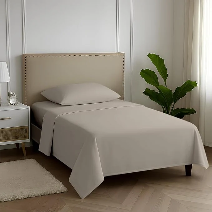 Artisan Carressa Linen Egyptian Cotton Twin Sheets Set – 600 Thread Count Egyptian Cotton Luxury Twin Sheets 3 PC Cocoa Taupe 16 quot Deep Pocket Soft Cooling Sateen Weave College Dorm Room Bedding Fine Crafted