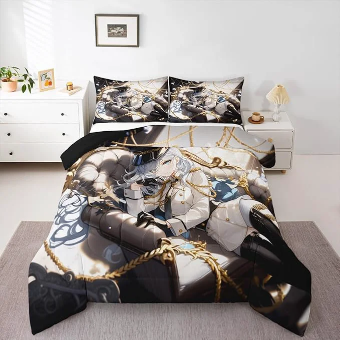 Classic Erosebridal 3D Anime Uniform Girl Twin Comforter Sets Japanese Style Cartoon Bedding for Boys Girls Teen Cute Kawaii Room Decor Sailor Suit Duvet Set Anime Cyber Retrofuturism Homebody Quilt Comfortable