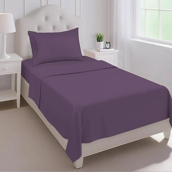 Reliable Mejoroom Twin Sheet Set – Hotel Collection Twin Sheets – Bedding Sheets amp Pillowcases with Deep Pocket Fitted Sheet Breathable Wrinkle amp Fade Resistant – 3 Piece Purple Minimalist