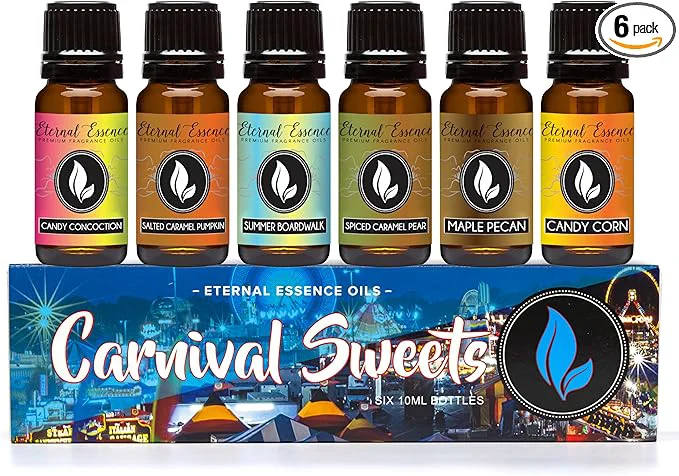 Sophisticated Eternal Essence Oils Carnival Sweets Set of 6 Premium Fragrance Oils Breathable
