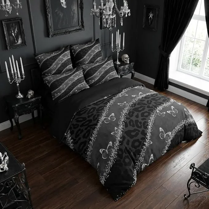 Genuine Black Queen Comforter Set with Leopard Print for Girl Abstract Butterfly Bedding Set with 2 Pillowcases for Adult Women – 3 Pcs Soft Fluffy Breathable Microfiber Set 90 quot x90 quot Luxury