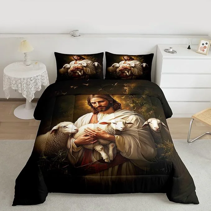Carefully Designed Castle Fairy Sheep Print Twin Size Comforter Set Rustic Farmhouse Duvet Set Soft Bed Collection Cute Animals Bedding Comforter for Boys Girls Bedroom 2 Pcs Certified