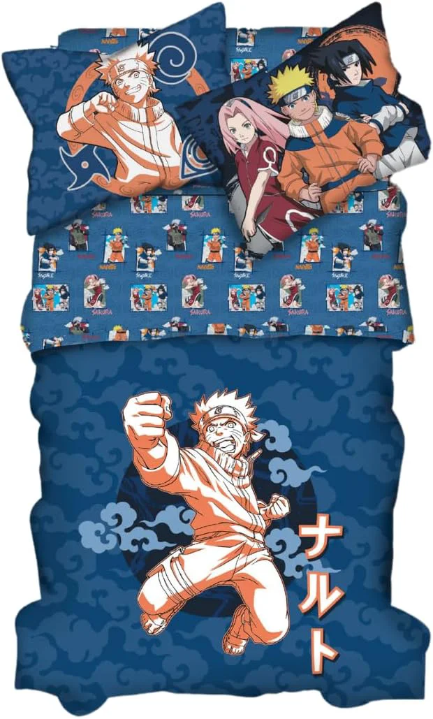 Versatile Naruto Anime Kids Bedding Super Soft Cozy 2 Piece Microfiber Reversible Comforter amp Pillowcase Set Twin Full ly Licensed Product By Franco Solid