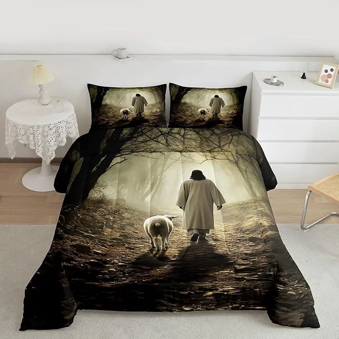 Verified Castle Fairy Mysterious Jungle Comforter Set King Size Wild Animals Down Adults Bedroom Decor Sheep Print Ultra Soft Microfiber Inner Fill 3Pcs Bedding Effective