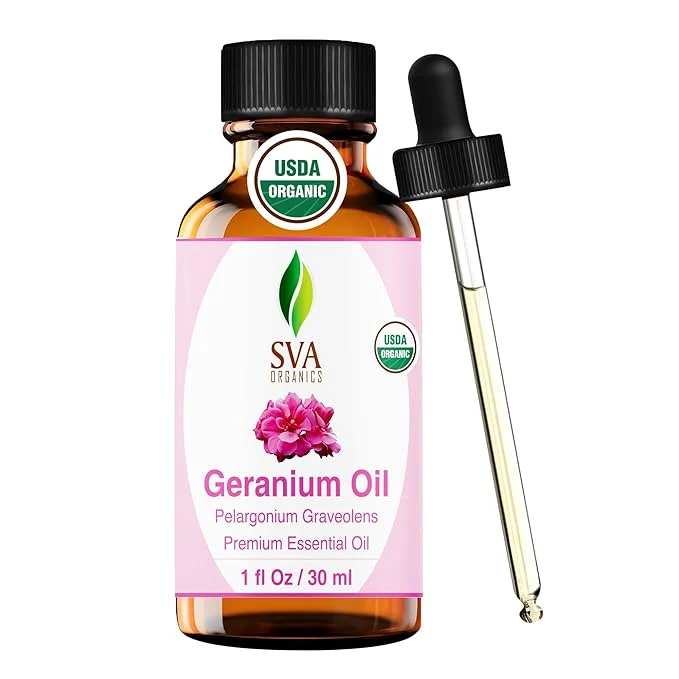 Specialty SVA Geranium Essential Oil Organic – 1 Fl Oz – Natural Organic Geranium Oil Verified