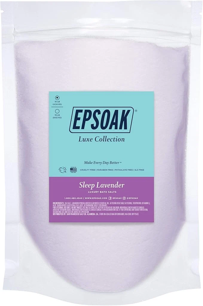 Durable Sleep Lavender Bath Salts 10 lb. Bulk Bag by San Francisco Salt Company Verified