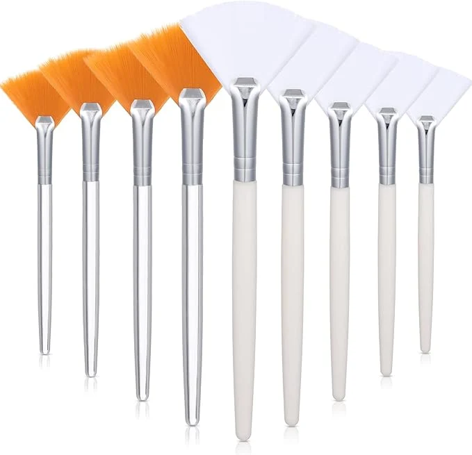 Innovative 9 Pieces Facial Fan Mask Brushes Soft Facial Applicator Brushes Tools Minimalist