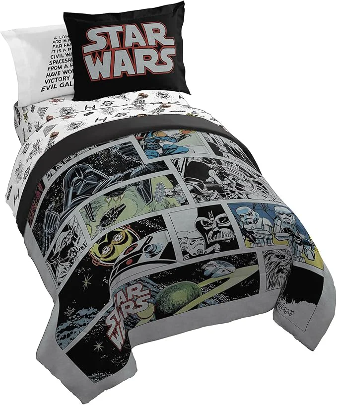 Healthy Jay Franco Star Wars Comic Book Twin Size Comforter Set – 5 Piece Bedding Includes Sheet Set amp Pillow Covers – Super Soft Cozy Kids Bedding High-Performance