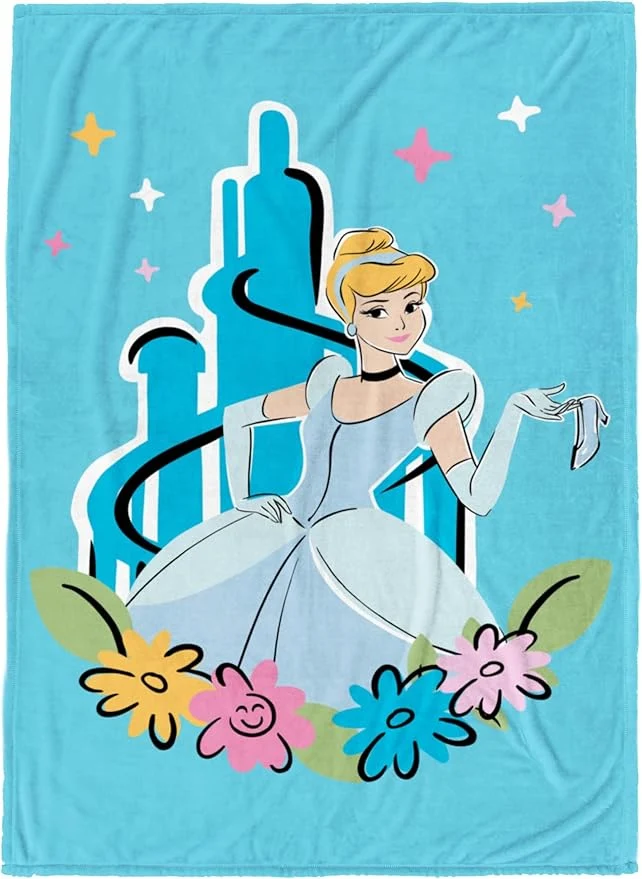 Relaxed Jay Franco Kids Plush Throw Blanket – Soft amp Cozy Fleece Throw for Bedroom amp Couch Décor Licensed Product Blue – Disney Princess Cinderella 60×90 – Large Blanket Consistent