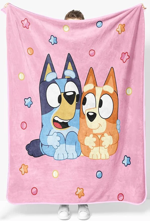 Smart Jay Franco Kids Plush Throw Blanket – Soft amp Comfy Throw for Couch or Bed – Cozy Home Décor for Living Room amp Bedroom Pink – Bluey 46×60 – Throw Blanket Practical
