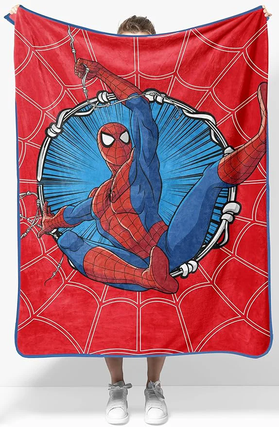 Fashionable Jay Franco Kids Plush Throw Blanket – Soft amp Cozy Fleece Throw for Bedroom amp Couch Décor Licensed Product Red – Spiderman 40×50 – Travel Blanket Natural