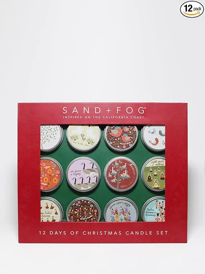 Smooth Sand Fog – 12 Days of Christmas Candle Set – Winter Pine Apple Cider Sophisticated