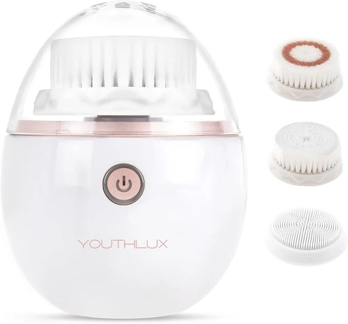Dependable YouthLab Pure Radiance Vibrating Facial Cleansing Brush 3 Modes 3 Brush Heads Secure