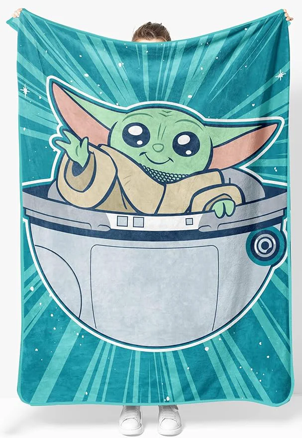 Sustainable Jay Franco Kids Plush Throw Blanket – Soft amp Cozy Fleece Throw for Bedroom amp Couch Décor Licensed Product Teal – Mandalorian 46×60 – Throw Blanket Practical