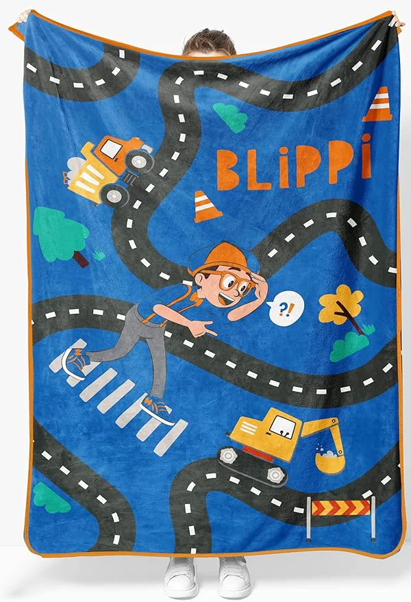 Casual Jay Franco Kids Plush Throw Blanket – Soft amp Cozy Fleece Throw for Bedroom amp Couch Décor Licensed Product Blue – Blippi 46×60 – Throw Blanket Genuine