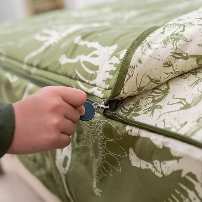 Top-Quality Beddy 39 s Dinosaurs T-rex Theme Boys Durable Zipper Bedding for Kids Bed in a Bag Green Sheets and Comforter with Dino Fossils Includes Pillowcase and Pillow Sham Easy to Make and Wash Exceptional