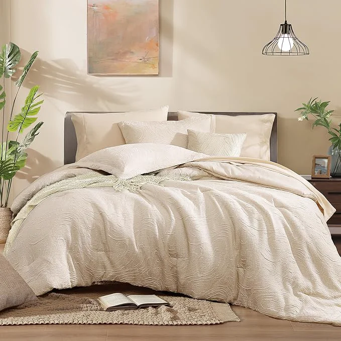 Top-Quality Monbix Full Size Comforter Set Birch Marble Pattern Bedding Comforter for Full Size Bed Set Reversible Bedding Sets 7 Pieces Bed in a Bag with Comforter Sheets Pillowcases amp Shams Stylish