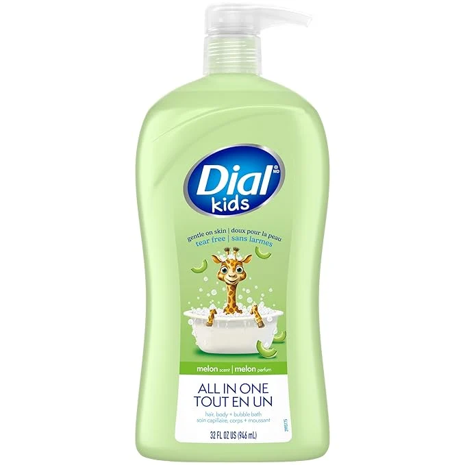 Prestigious Dial Kids All-in-1 Body Wash Hair Bubble Bath Melon Scent 32 Fl Oz Minimalist