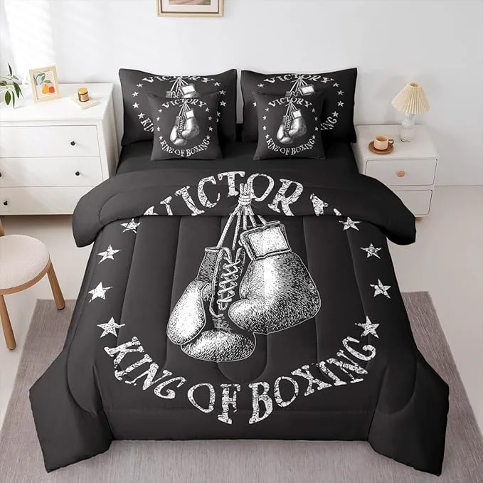 Dependable Castle Fairy 7 Pcs Boxing Gloves Queen Size Bedding Sets Extreme Sports Style Comforter Set for Kids Teens Adults Bed in a Bag Comforter Flat Sheet Fitted Sheet 2 Pillowcases 2 Pillow Covers Next-Generation