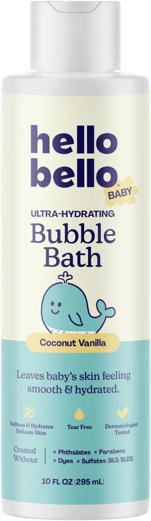 Official Hello Bello Baby Bubble Bath Gentle Coconut Vanilla Scent Powerful