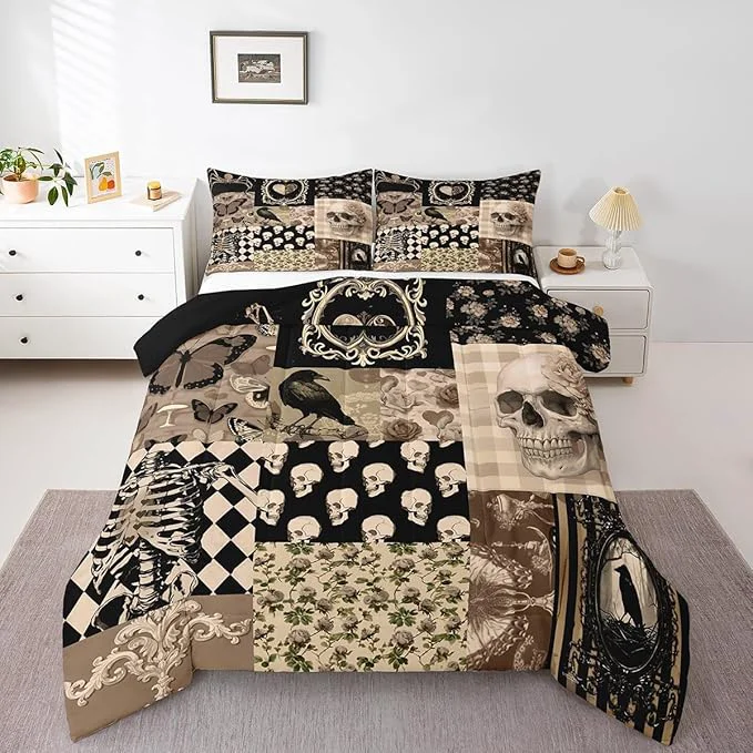 Modern Fall Rustic Bedding Sets King Size Autumn Harvest Theme Comforter Set for Kids Women Men Adult Room Decor Countryside Farmhouse Quilt Set Vintage Oil Painting Art Duvet Insert 2 Pillowcases High-Quality