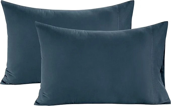 Optimized LANE LINEN Pillows Standard Size Set of 2 Soft Egyptian Cotton Sateen 1000 Thread Count Cool amp Smooth Pillowcases Queen – Denim Expertly Made