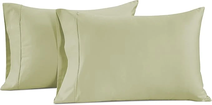 High-Quality LANE LINEN Queen White Pillow Cases Set of 2 Egyptian Cotton Cases Sateen – for Home Hotels amp Hospital Use Standard Size – Seafoam High-End