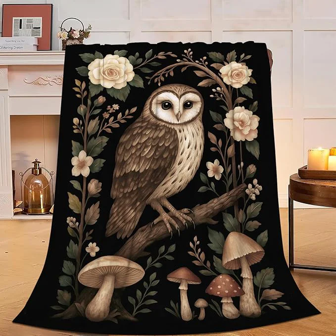Smooth Gothic Owl Blanket Super Soft Warm Fluffy Fleece Flannel Animal Throw Blanket Cozy Fuzzy Plush Stuff Bedding Blankets Gifts for Women Kids Boys Girls Adults 50 quot X40 quot Detailed