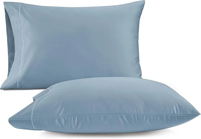 Original LANE LINEN Egyptian Cotton Pillow Cases Queen Size Set of 2 20 quot x30 quot – 1000 Thread Count – Soft Light Blue Pillow Cases – French Blue Exclusive