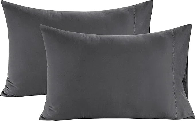 Modern LANE LINEN Pillows Queen Size Set of 2 Soft Egyptian Cotton Cool amp Smooth 1000 Thread Count Pillow Cases – Charcoal Official