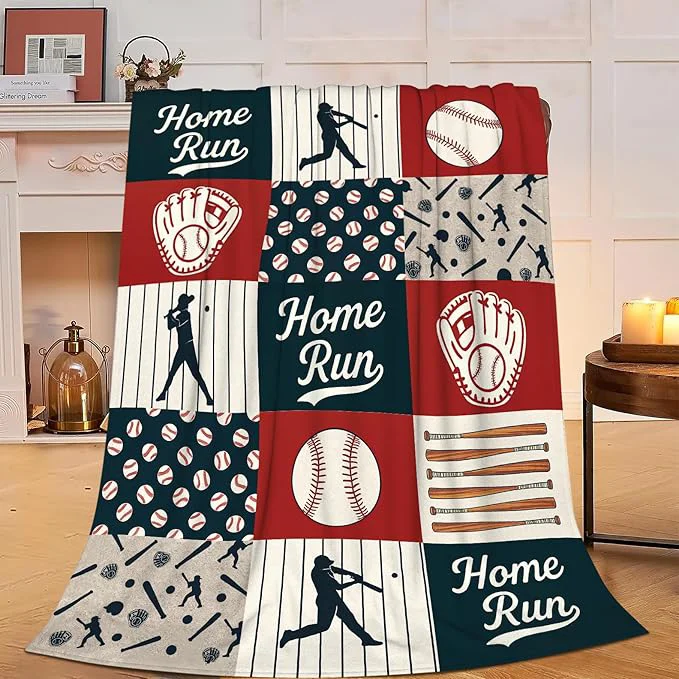 Eco-Friendly Baseball Blanket Super Soft Warm Fluffy Fleece Flannel Ball Sports Throw Blanket Cozy Fuzzy Plush Stuff Home Run Bedding Blankets Gifts for Teens Boys Kids Women Girls Adults 50 quot X40 quot Contemporary