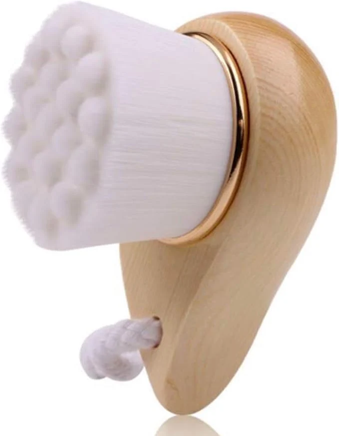 Durable BeNat. Facial Bamboo Wood Handle Cleansing Brush. Extra-Soft Fiber Facial Functional