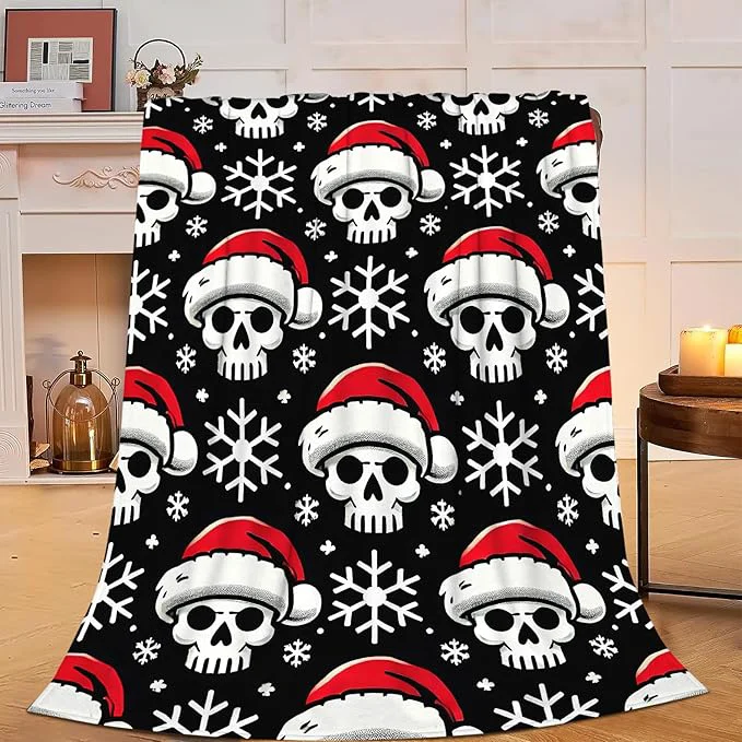 Consistent Gothic Christmas Skull Blanket Super Soft Warm Fluffy Fleece Flannel Throw Blanket Cozy Fuzzy Plush Stuff Bedding Blankets Gifts for Women Kids Boys Girls Adults 60 quot X50 quot Flexible