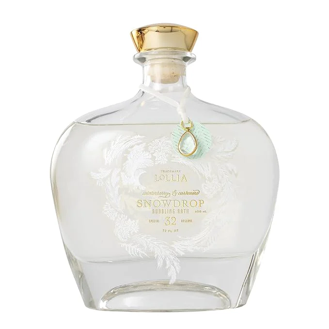 Eco-Friendly Lollia Snowdrop Bubble Bath 22 fl oz 650 ml Winterberry Cashmere Fragrance Solid