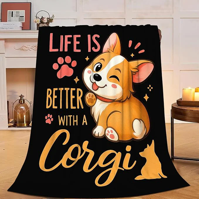 Original Corgi Blanket Super Soft Warm Fluffy Fleece Flannel Dog Animal Throw Blanket Cozy Fuzzy Plush Stuff Bedding Blankets Gifts for Women Kids Boys Girls Adults 80 quot X60 quot Advanced