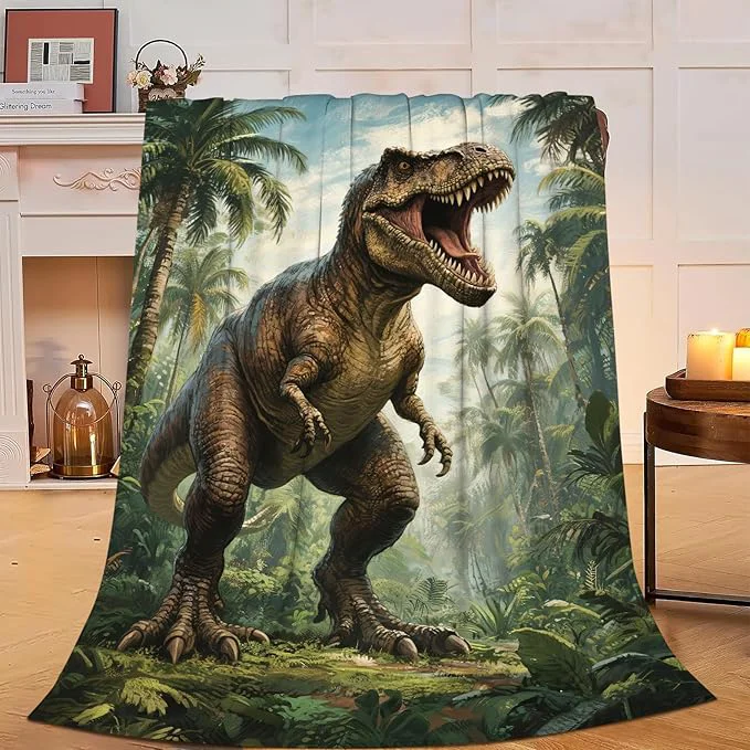 Powerful Dinosaur Tyrannosaurus Rex Blanket Super Soft Warm Fluffy Fleece Flannel Throw Blanket Cozy Fuzzy Plush Stuff Bedding Blankets Gifts for Women Kids Boys Girls Adults 60 quot X50 quot Consistent