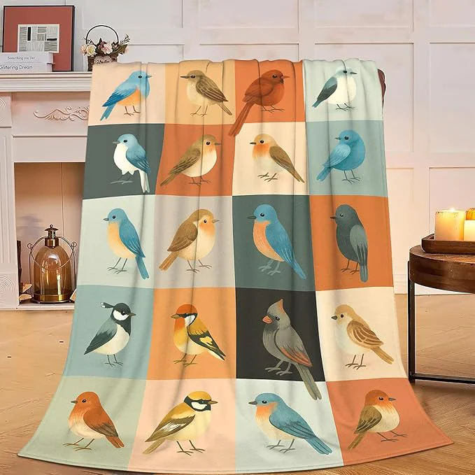 Fast Bird Blanket Super Soft Warm Fluffy Fleece Flannel Sparrow Cardinal Throw Blanket Cozy Fuzzy Plush Stuff Bedding Blankets Gifts for Women Kids Boys Girls Adults 80 quot X60 quot Safe