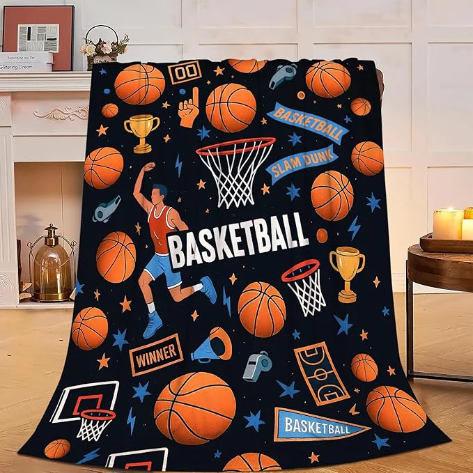 Refined Basketball Blanket Super Soft Warm Fluffy Fleece Flannel Ball Sports Throw Blanket Cozy Fuzzy Plush Stuff Bedding Blankets Gifts for Teens Boys Kids Women Girls Adults 50 quot X40 quot User-Friendly