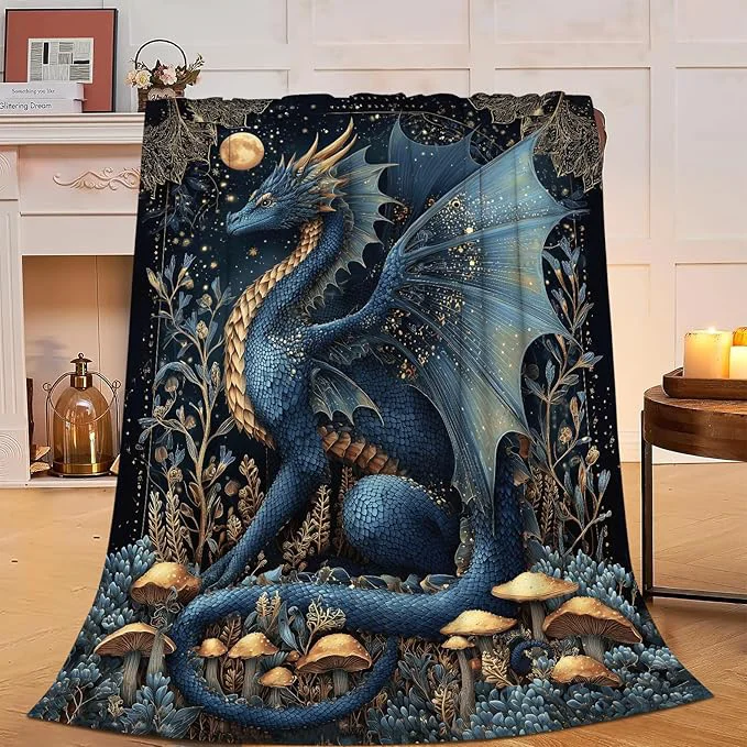 Solid Dragon Blanket Super Soft Warm Fluffy Fleece Flannel Fantasy Animal Throw Blanket Cozy Fuzzy Plush Stuff Bedding Blankets Gifts for Women Kids Boys Girls Adults 60 quot X50 quot Fast