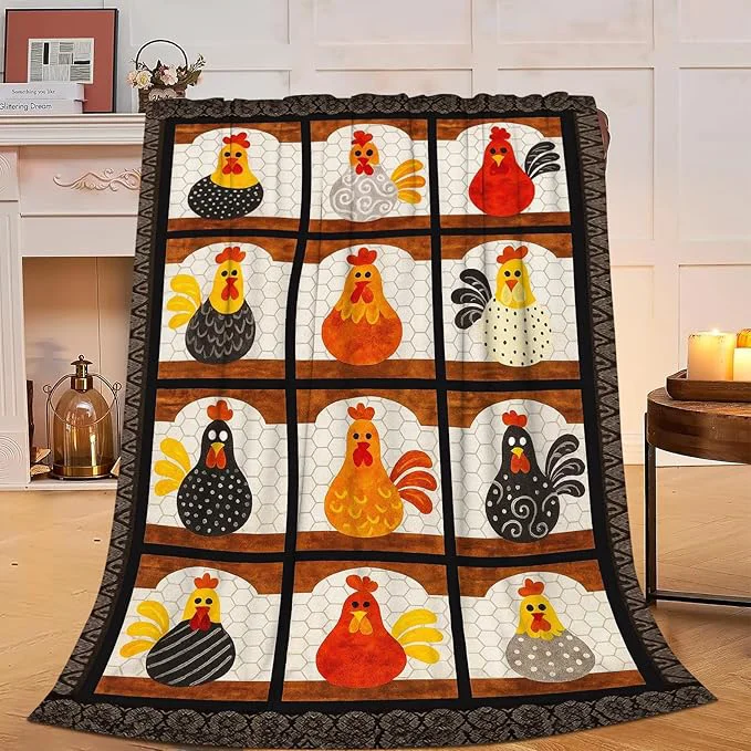 Detailed Chicken Blanket Super Soft Warm Fluffy Fleece Flannel Rooster Animal Throw Blanket Cozy Fuzzy Plush Stuff Bedding Blankets Gifts for Women Kids Boys Girls Adults 50 quot X40 quot Elite