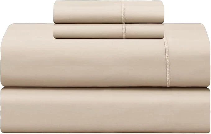 Artisan Feather amp Stitch 500 TC California King Size 4pc Damask Bed Sheet Set Soft Cotton Breathable Bedsheets 18 quot Deep Pockets Sateen Weave Striped Bedding Mattress – Champagne Beige Comfortable