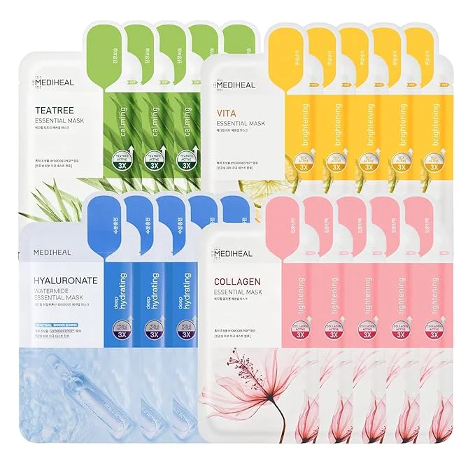 Unique Mediheal Sheet Mask Essential HERO 20 Pack Korean Skincare Facial Sheet Mask Genuine
