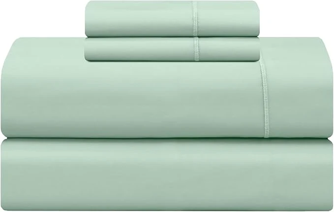 Feather amp Stitch 500 TC Full Size 4pc Damask Bed Sheet Set Soft Cotton Breathable Bedsheets 18 quot Deep Pockets Sateen Weave Striped Bedding Mattress Resort Hotel Luxury Decor – Soft Sage