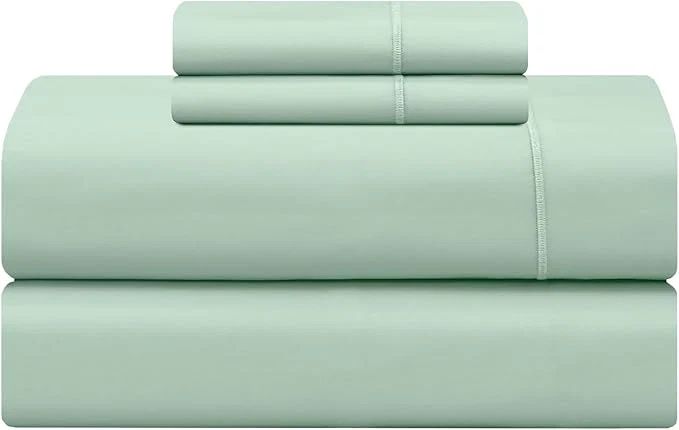Exceptional Feather amp Stitch 500 TC Twin Size 3pc Damask Bed Sheet Set Soft Cotton Breathable Bedsheets 18 quot Deep Pockets Sateen Weave Striped Bedding Mattress Resort Hotel Luxury Decor – Soft Sage Consistent