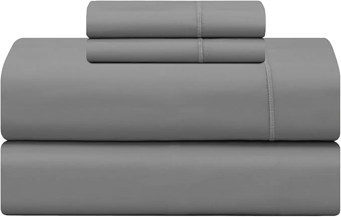 Sophisticated Feather amp Stitch 500 TC California King Size 4pc Damask Bed Sheet Set Soft Cotton Breathable Bedsheets 18 quot Deep Pockets Sateen Weave Striped Bedding Mattress – Charcoal Slate Recyclable