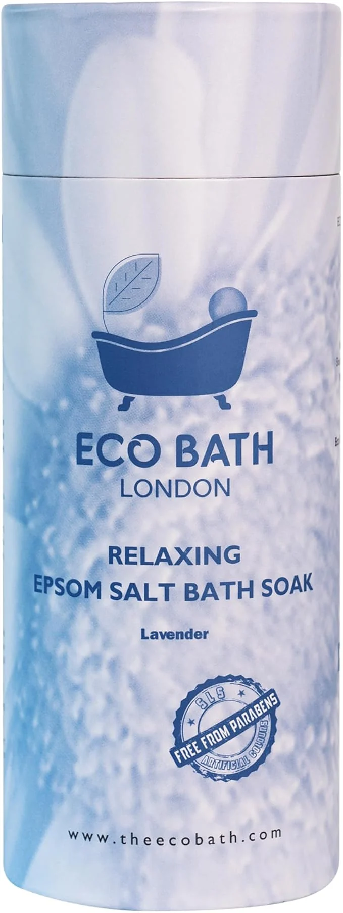 Professional Eco Bath London Relaxing Lavender Epsom Salt Bath Soak – Tube 2.2 LB Made in Eco-Friendly