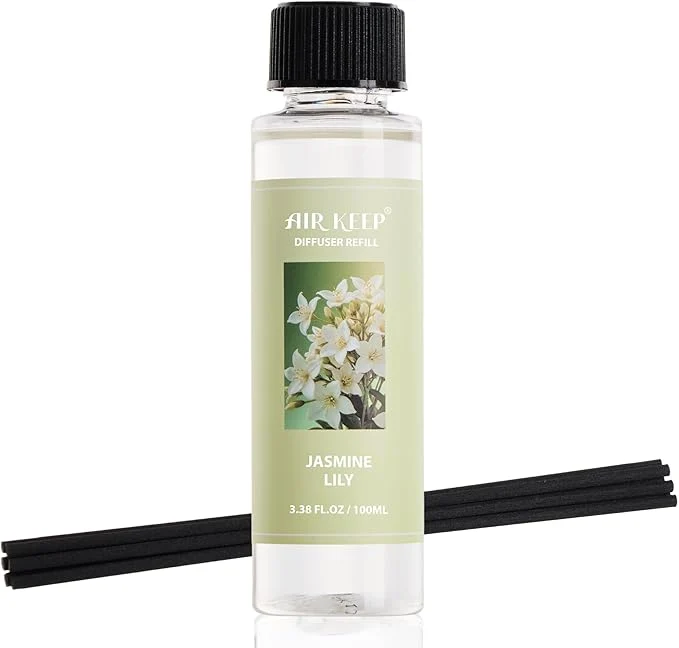 Smart Airkeep Reed Diffuser Oil Refill Jasmine Lily 3.38 oz 1 Pack Air Freshener Official