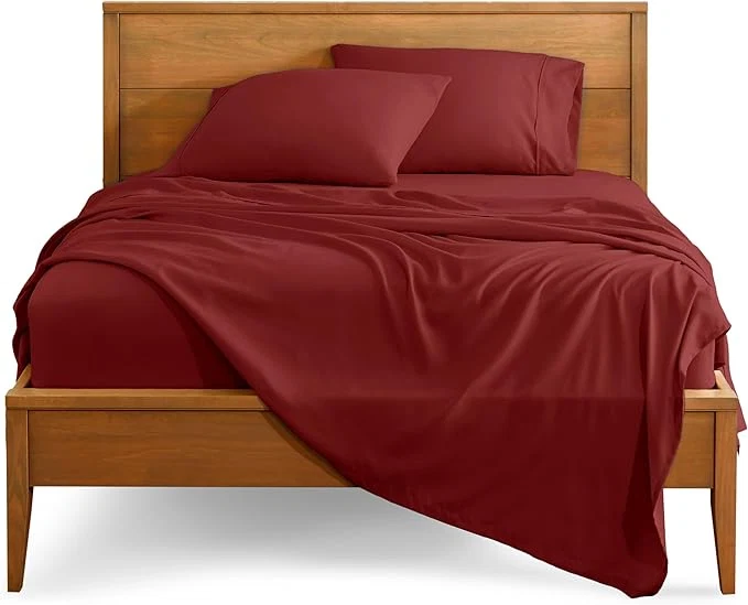 Modern Bare Home Twin Sheet Set – 1800 Ultra-Soft Microfiber Twin Bed Sheets – Double Brushed – Deep Pockets – Easy Fit – 3 Piece Set – Bedding Sheets amp Pillowcases Twin Rosewood Genuine